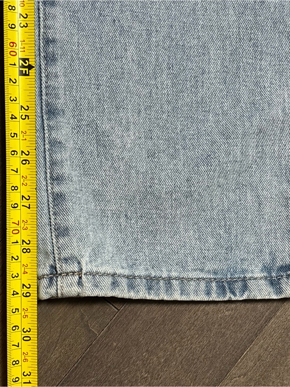 BlueFox Collective Jeans Womens 7 Wide Leg Color Block Light Wash High Rise - Picture 5 of 9
